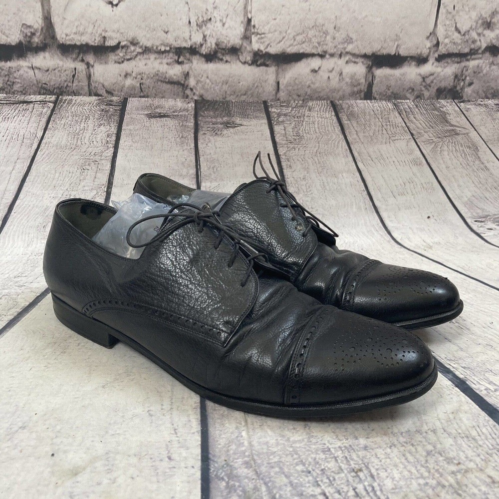 lorenzo banfi shoes Mens Size 12‎ M Lace Up Black Leather Oxford Dress Shoe
